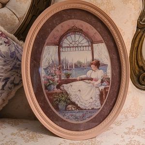 Barbara Mock Victorian art redhead woman Portrait cottage core vtg vintage boats
